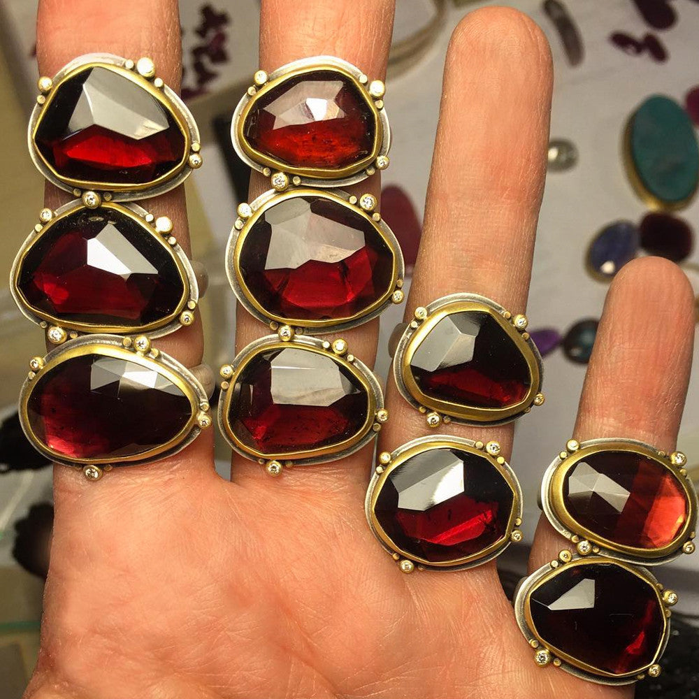 Luscious garnet rings
