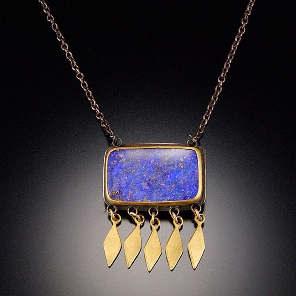 Boulder opal with 22K gold