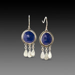 Lapis Earrings with Sterling Silver Fringe