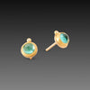 Round Emerald Stud Earrings
