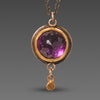 Amethyst & Gold Disk Necklace