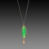 Chrysoprase Necklace with Gold Teardrop