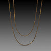 Long Pyrite Necklace with Gold Beads