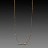 Long Pyrite Necklace with Gold Beads