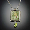 Small Rectangular Bamboo Necklace with Peridot