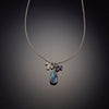 Labradorite Necklace with Leaf Trio and Iolite Cluster