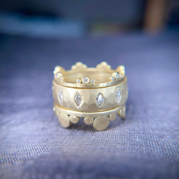 Hammered Marquis Eternity Band