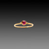 Tiny Ruby Ring with Two Diamond Dots