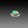 Rose Cut Aquamarine Ring with Diamond Dots