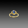 Oval Blue Sapphire Ring with Diamonds