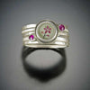 Plum Blossom and Ruby Stacking Ring Set