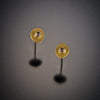 Small Gold Disk Stud Earrings with Diamonds