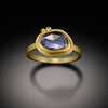 Organic Blue Sapphire Ring with Diamonds