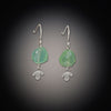 Chrysoprase Earrings with Tiny Leaf Trio