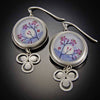 Plum Blossom Earrings with Filigree Drops