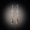 Silver Filigree Earrings with Smoky Quartz - Ananda Khalsa Jewelry