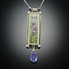 Violets and Dragonfly Necklace