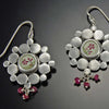 Plum Blossom Mandala Earrings with Rubies - Ananda Khalsa Jewelry