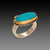 Chrysocolla Druzy Ring with Diamonds