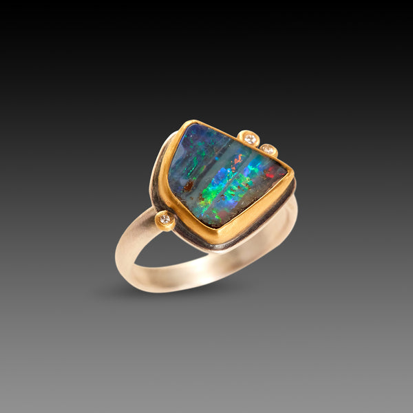 Enchanting Boulder Opal Ring