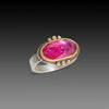 Pink Tourmaline Ring with Diamond Trios