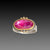 Pink Tourmaline Ring with Diamond Trios