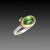 Green Tourmaline Ring with Diamonds