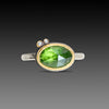 Green Tourmaline Ring with Diamonds
