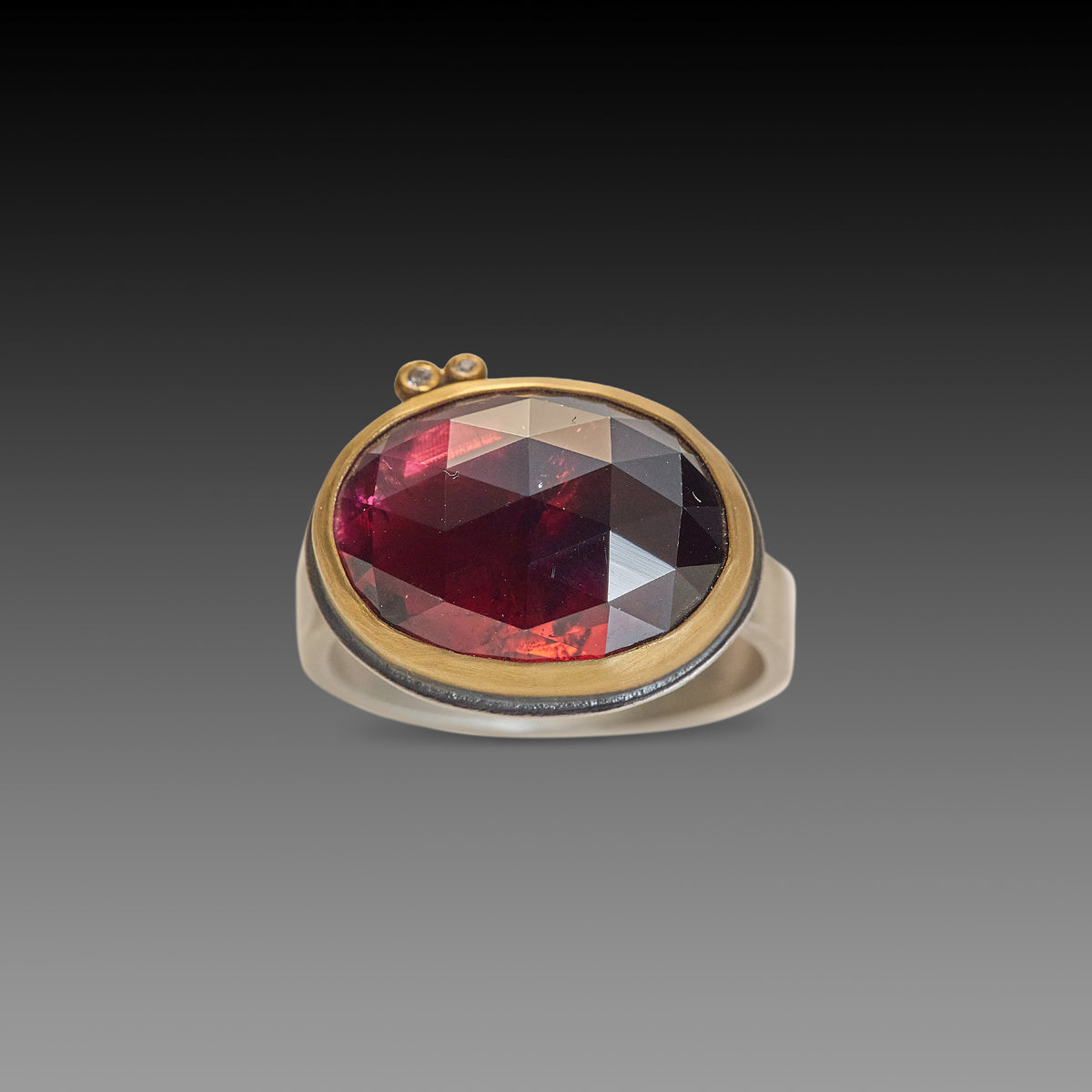 Aura Ring in Round Rubellite