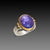 Rose Cut Tanzanite Ring with Diamond Trios