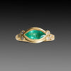 Marquise Emerald Ring With Diamond Dot Trios