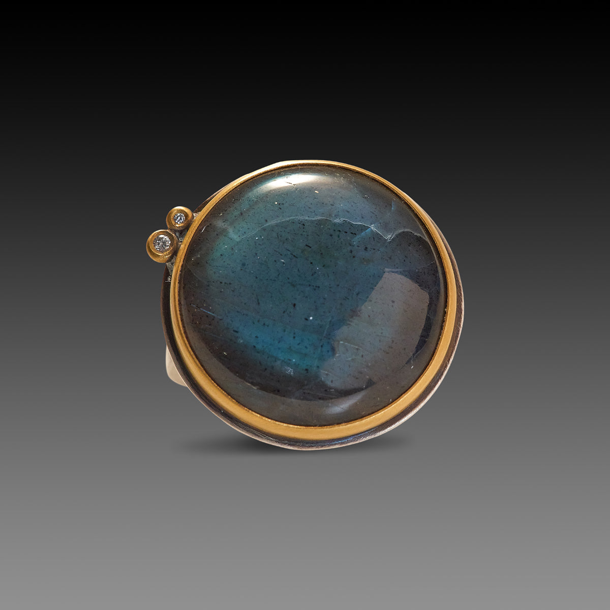 Smooth Round Labradorite Ring