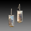 Dendritic Agate Earrings with Gold Trios