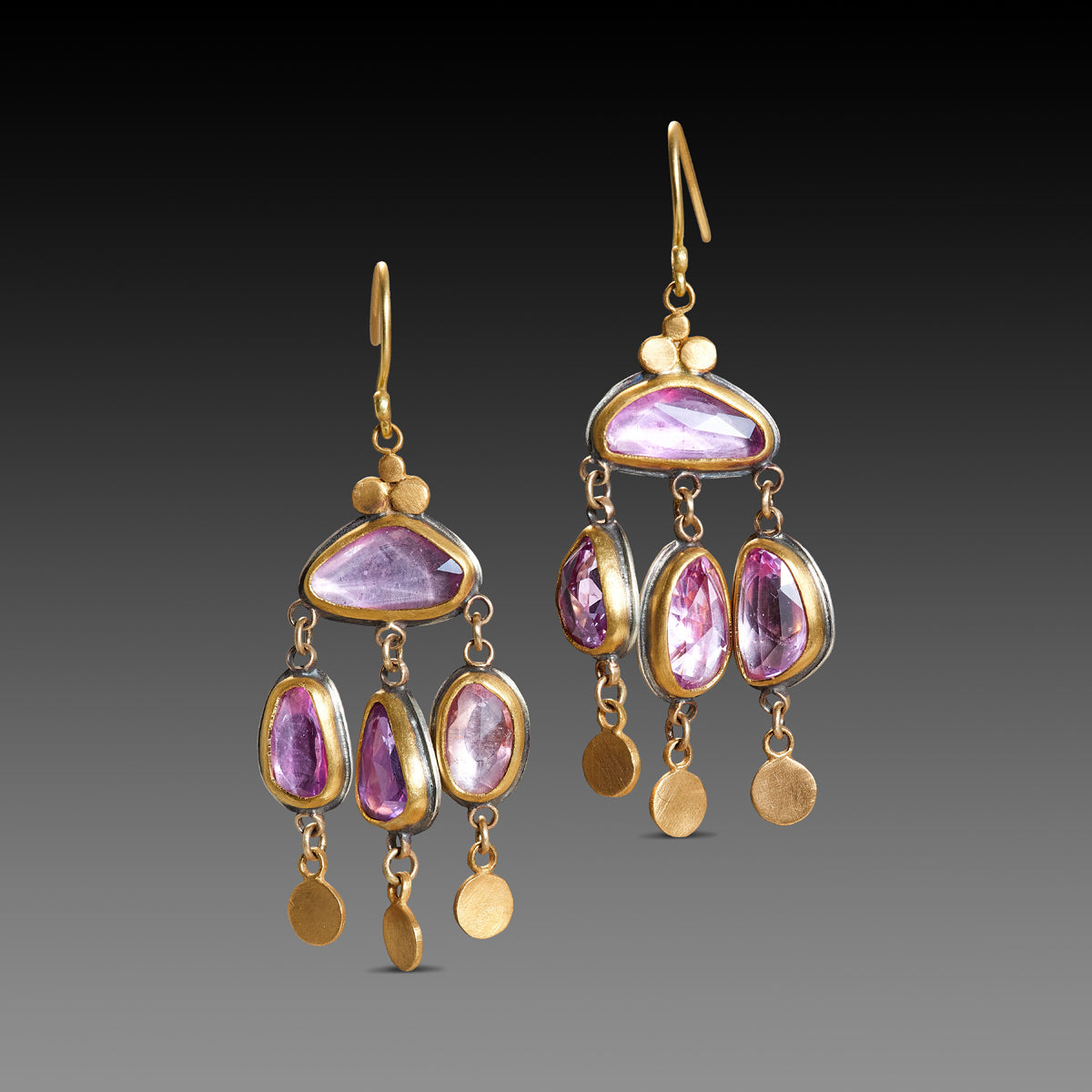 Pink Sapphire Chandelier Earrings