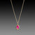 Delicate Ruby Teardrop Necklace