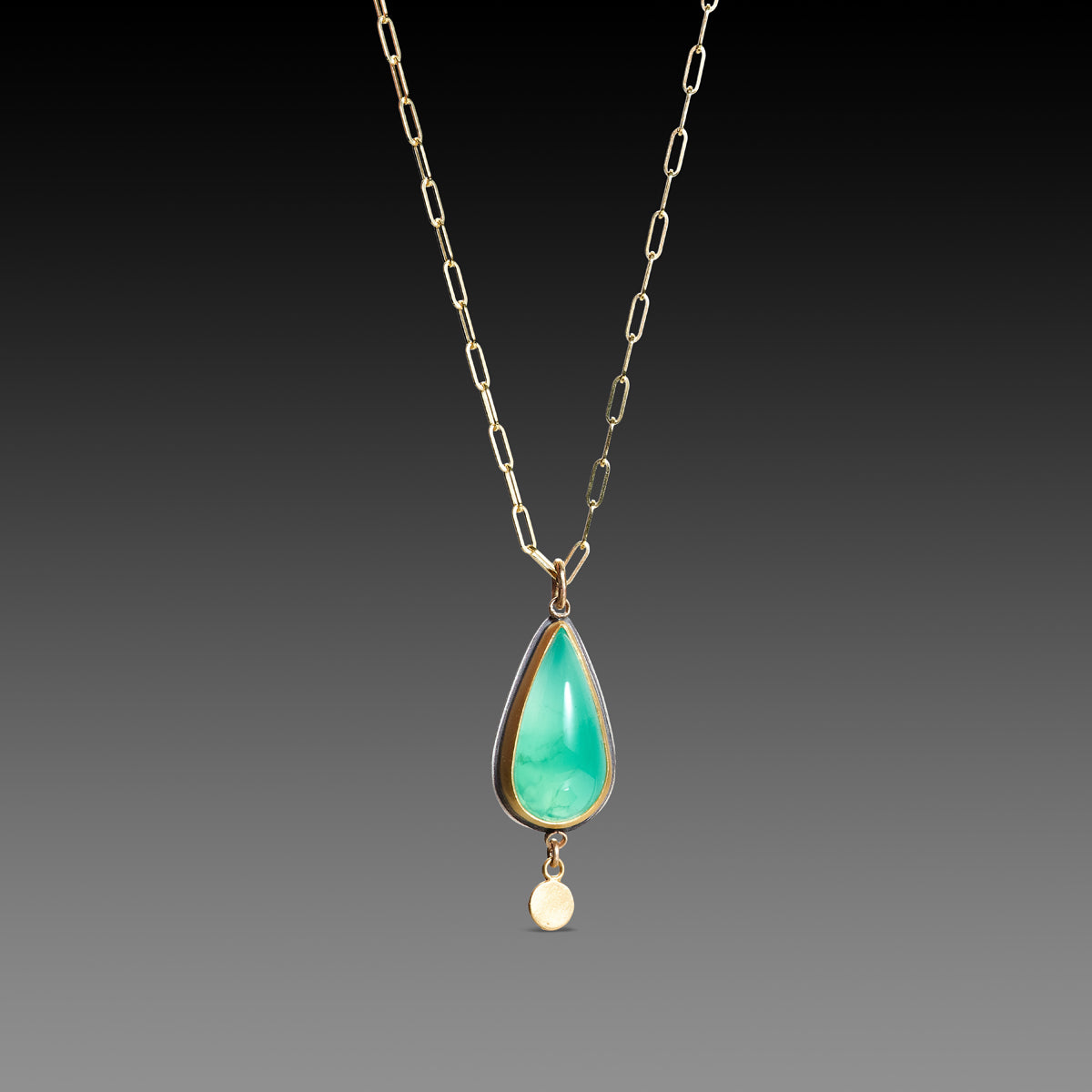 Chrysoprase Teardrop Necklace