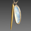 Rainbow Moonstone and Golden Quill Necklace