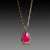 Ruby Teardrop Necklace with Paperclip Chain