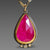 Ruby Teardrop Necklace with Paperclip Chain