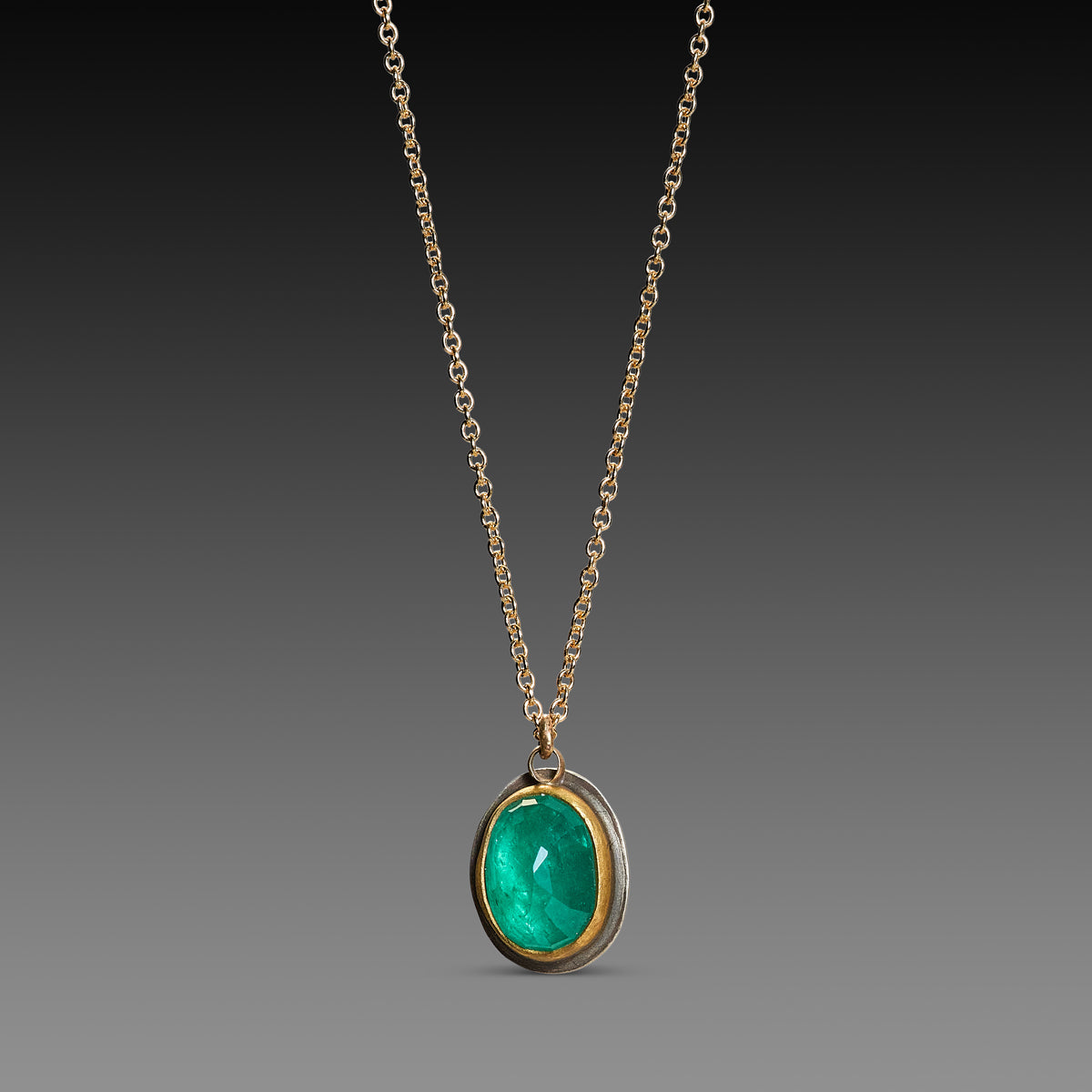 Oval Emerald Necklace