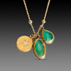 Emeralds & Diamond Disk Cluster Necklace