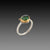 Green Tourmaline Ring with Diamond