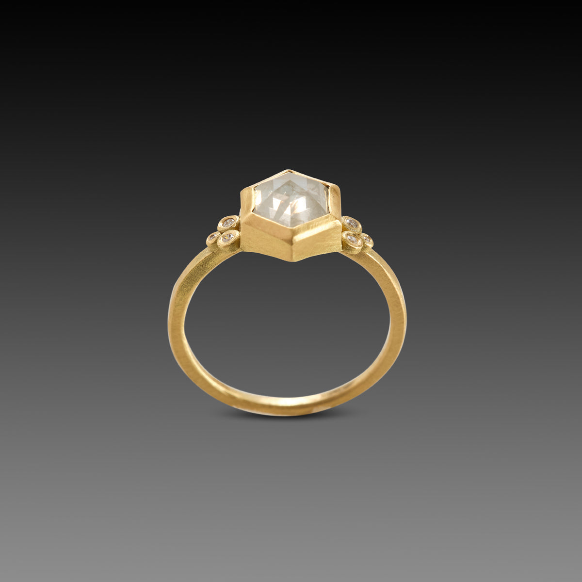 Gray Hexagon Diamond Ring