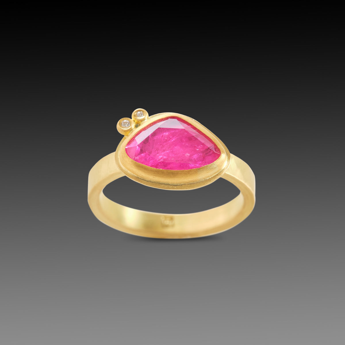 Organic Ruby Ring with Diamonds