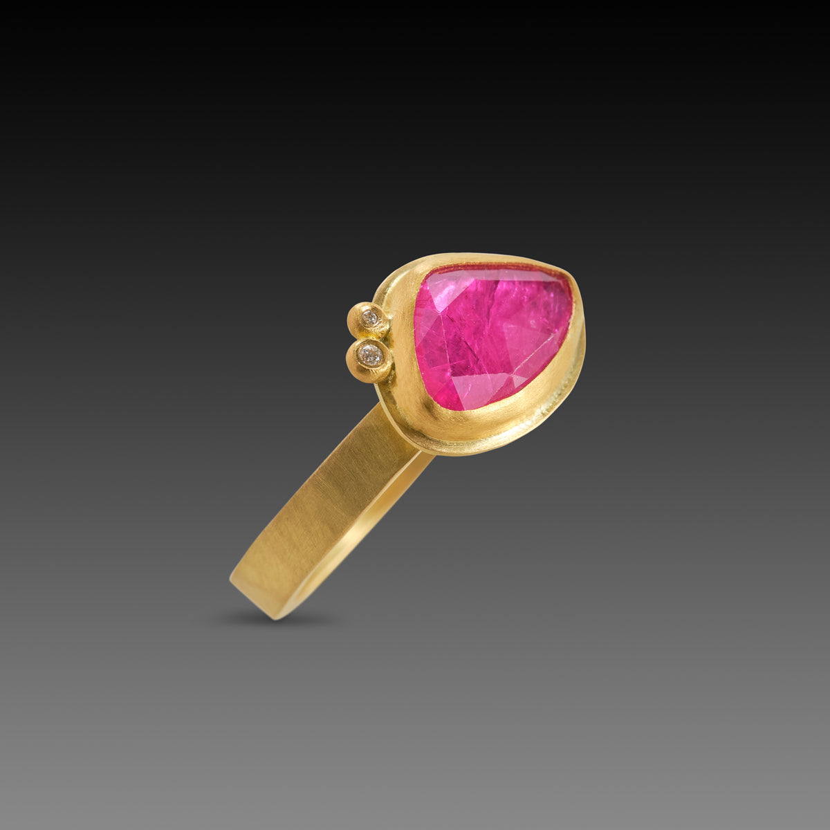 Organic Ruby Ring with Diamonds