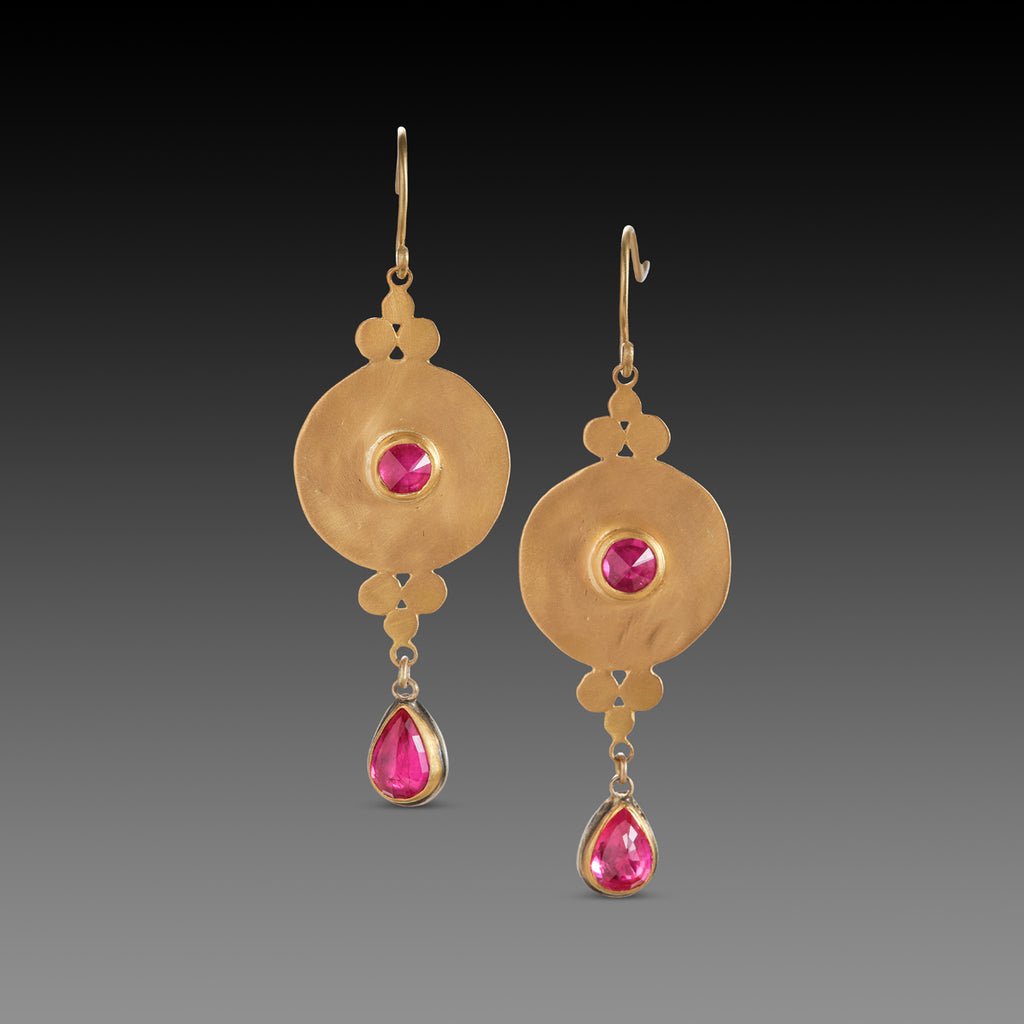 アクセサリー 18K WG Ruby Earring (Only ONE pc.) 230921-