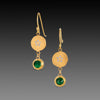 Emerald Earrings with Diamond Circles