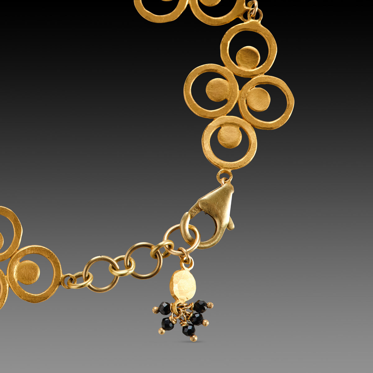 Hammered Gold Filigree Link Bracelet