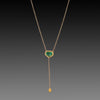 Geometric Emerald Necklace with Gold Drop