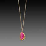 Organic Ruby Necklace with Diamonds